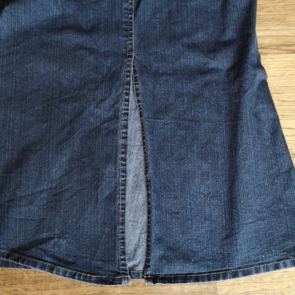 Long Distressed Grafitti Denim Mermaid Skirt Large - Picture 11 of 12